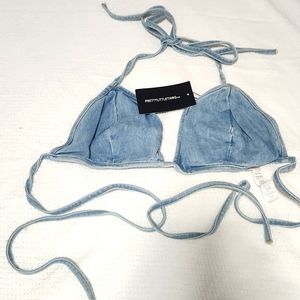 Pretty little thing denim bralette new (size 12)